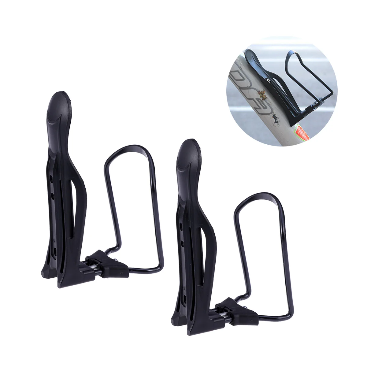 

2pcs Aluminium Alloy Adjustable Water Bottle Cage Mountain Bike Cycling Bottle Holder(Black)