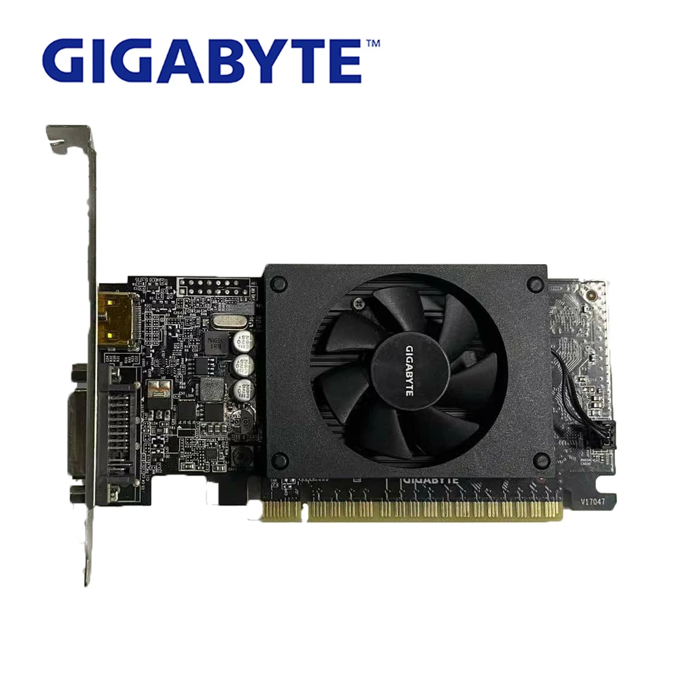 graphics card for pc GIGABYTE GeForce GT710 1GB Graphics Card 64Bit GDDR3 Video Cards for nVIDIA VGA Cards Original N710 Hdmi 954MHz 1800MHz 710 Used gpu pc