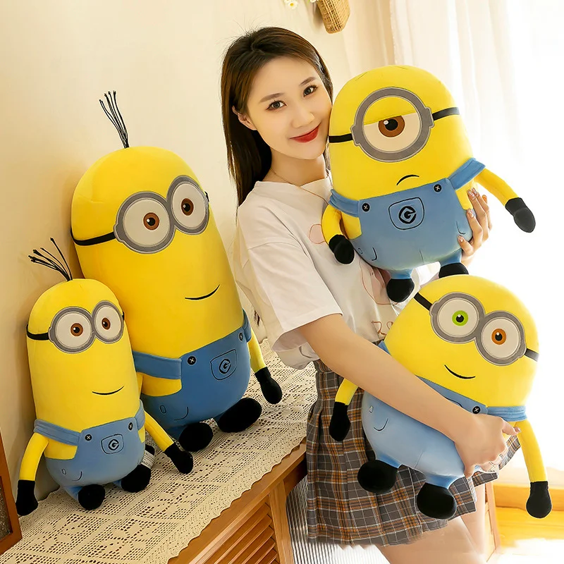 Süße Minions Film Peripherie Gelber Plüsch Bob Plüsch Stewart Plüschtier Jeans Plüschpuppe Kissen Dekoration Kinder Geburtstagsgeschenk