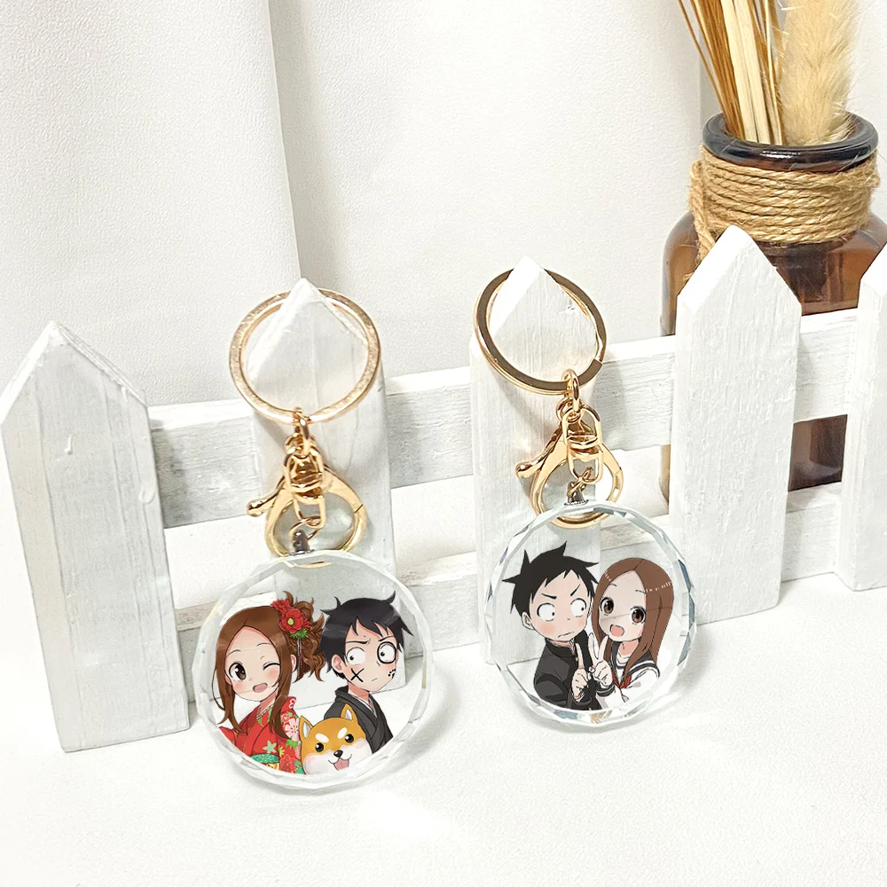 

Teasing Master Takagi-san Takagi Transparent Crystal Keychain Cosplay Acrylic Figure Keyring 2183 Kids Collection Toy