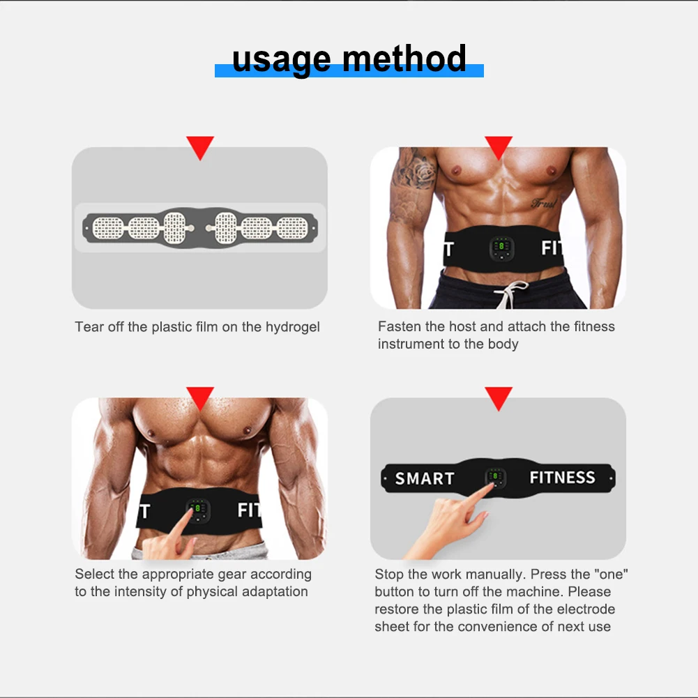 EMS Muscle Stimulator Belly Weight Loss Smart Slimming Waist Band Exercise Massager Body Shaping 19 Modes Gym Fitness Equiment - Image 6