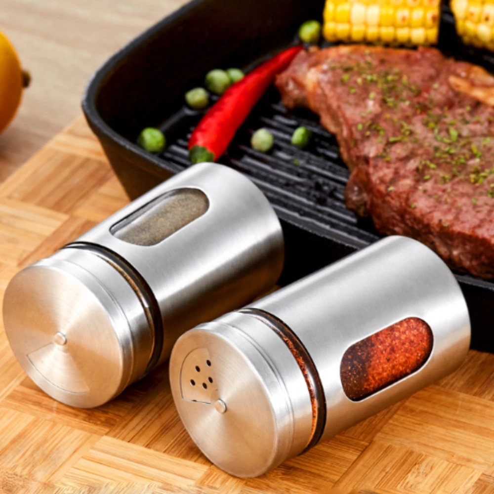 Glass Salt Shaker Dispenser Precise Quantitative Seasoning Bottle Once Sprinkle 0.5 Grams Family Picnic Cooking Camping