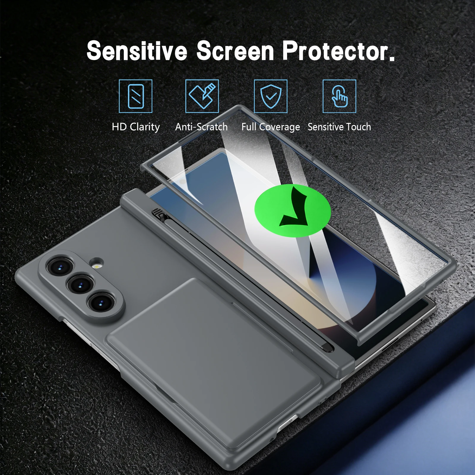 Premium Stand Case with Built-in Wallet and Pen Slot - Includes Touch Pen and Screen Protector