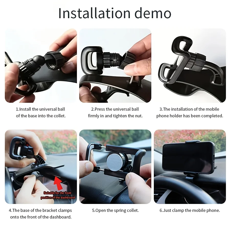 Universal Car Dashboard Phone Holder - Hands-Free Mount