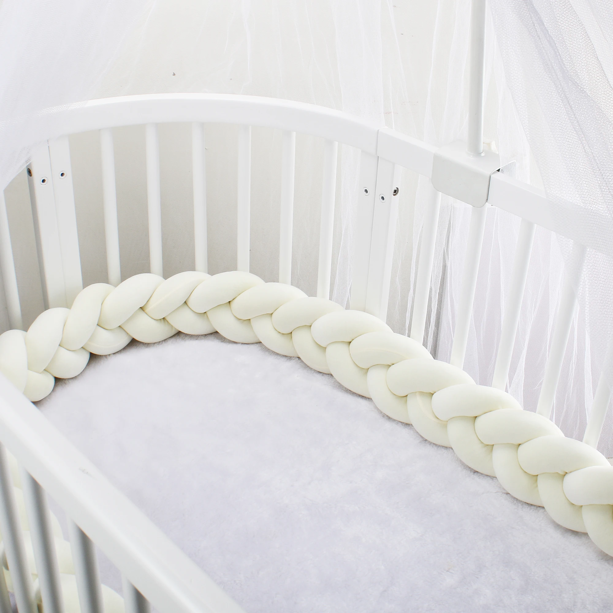 Baby Bed Bumper 1M/2M/3M Infant Cradle Pillow Cushion Braid Knot Bumper Crib Protector Room Decor Tour De Lit Bebe Tresse