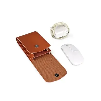 Accessori elettronici Borsa portaoggetti digitale in pelle PU Borsa portaoggetti portatile per mouse Borsa per cavo dati Auricolare