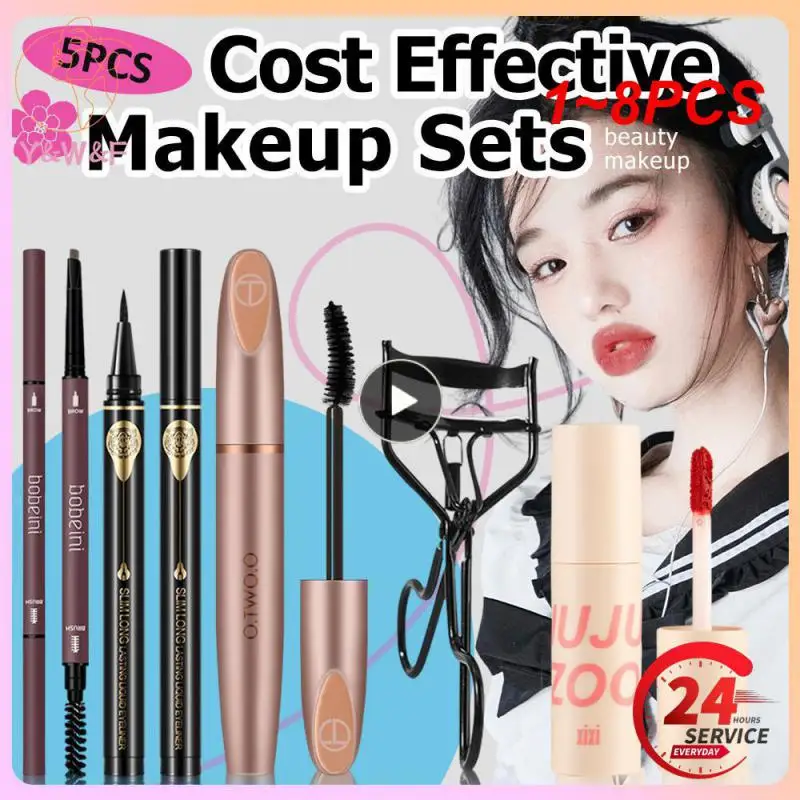 1-8 шт., Водостойкая тушь для ресниц, с шелковыми волокнами