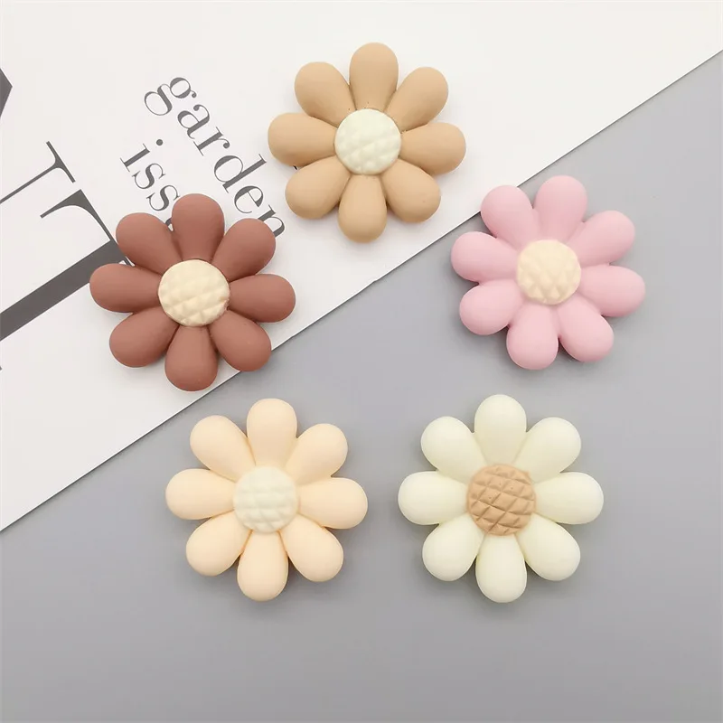 10PcsMilkTeaColourSimulationFlowersResinDIYHatIceboxBarretteMobilePhoneCase