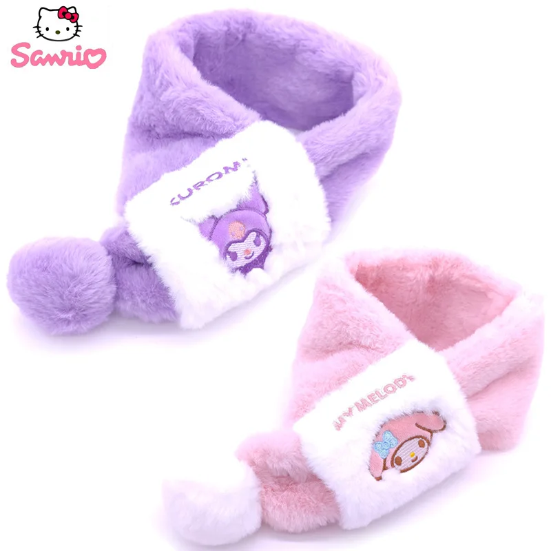 

Sanrio kuromi My Melody Kawaii Plush Autumn and Winter Scarf Warm and Windproof Cute Children Boys and Girls Gifts