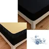 Black Fitted Sheet Home Bed Linen 90x200 Bed Cover with Elastic Band tampa de colchão Double Bedsheet(Pillowcase Need Order) 2