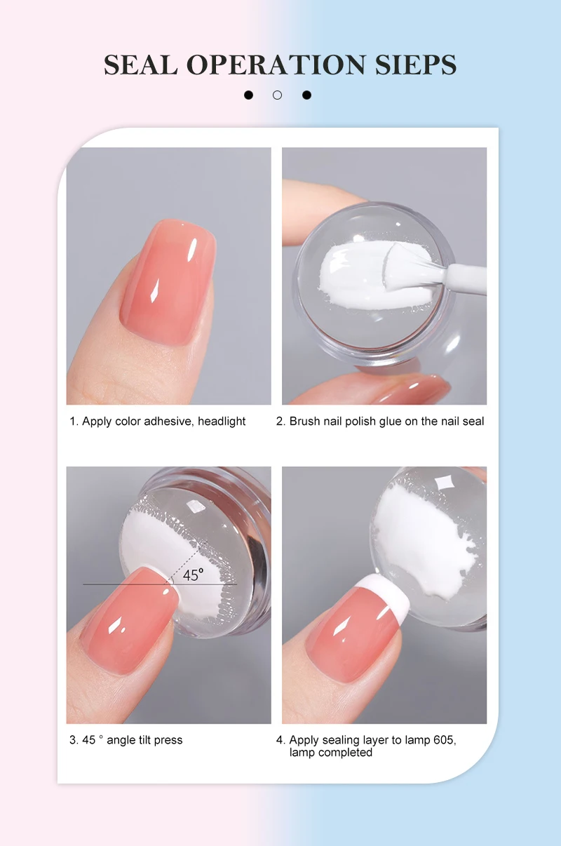 Französisch Nail Art Stamper Kit Gelee Silikon Kopf Stempel für Französisch Nägel Druck Nail Art Stempel platte DIY Nagel Maniküre Dekor – Detail 7