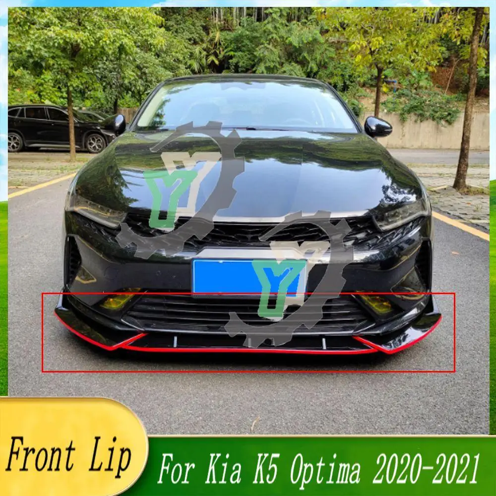 

3PCS Car Front Bumper Lip Spoiler Splitter Diffuser Detachable Body Kit Cover Guard For Kia K5 DL3 Optima 2020 2021