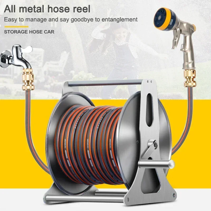 Brand-new Metal High-pressure Watering Washing Car Washing Floor Water Pipe Hose Connected To Tap Water Storage Rack Household