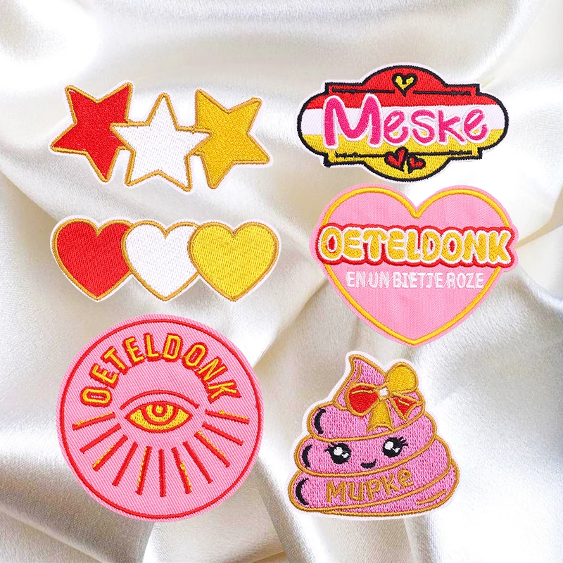 4-9PCS Netherland Oeteldonk Emblem Patch Iron On Patches Netherland Carnival Embroidery Patch Badges Hats Uniform Decorate DIY
