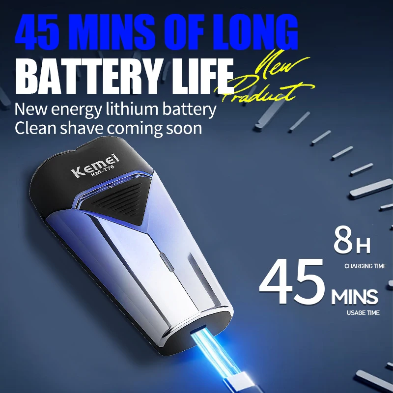 KEMEI KM-T76 미니 싱글 블레이드 무선 수염 트리머 면도기 충전식 포일 전기 면도기 남성용 편리한 면도기