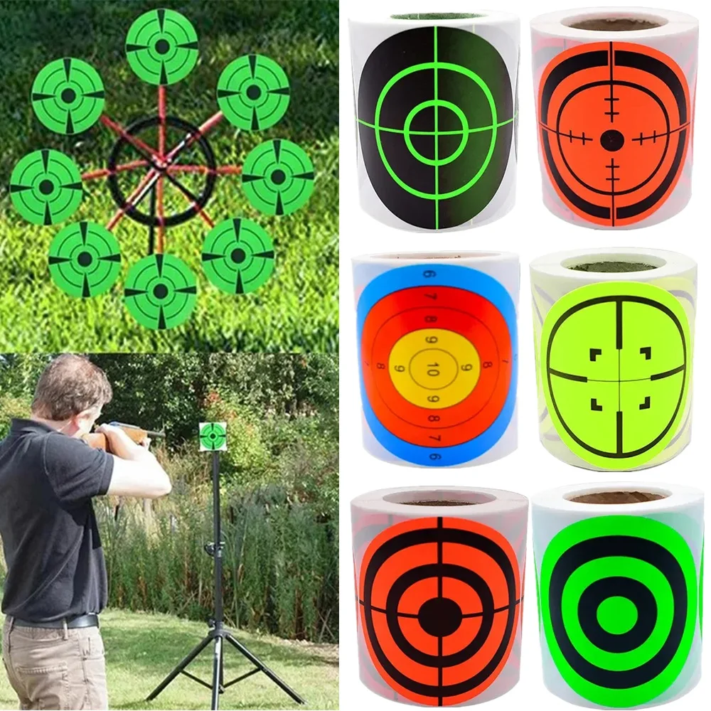

200pcs/Roll Shooting Target Adhesive Shoot Targets Splatter Reactive Stickers for Archery Bow Hunting Shooting Practice Training