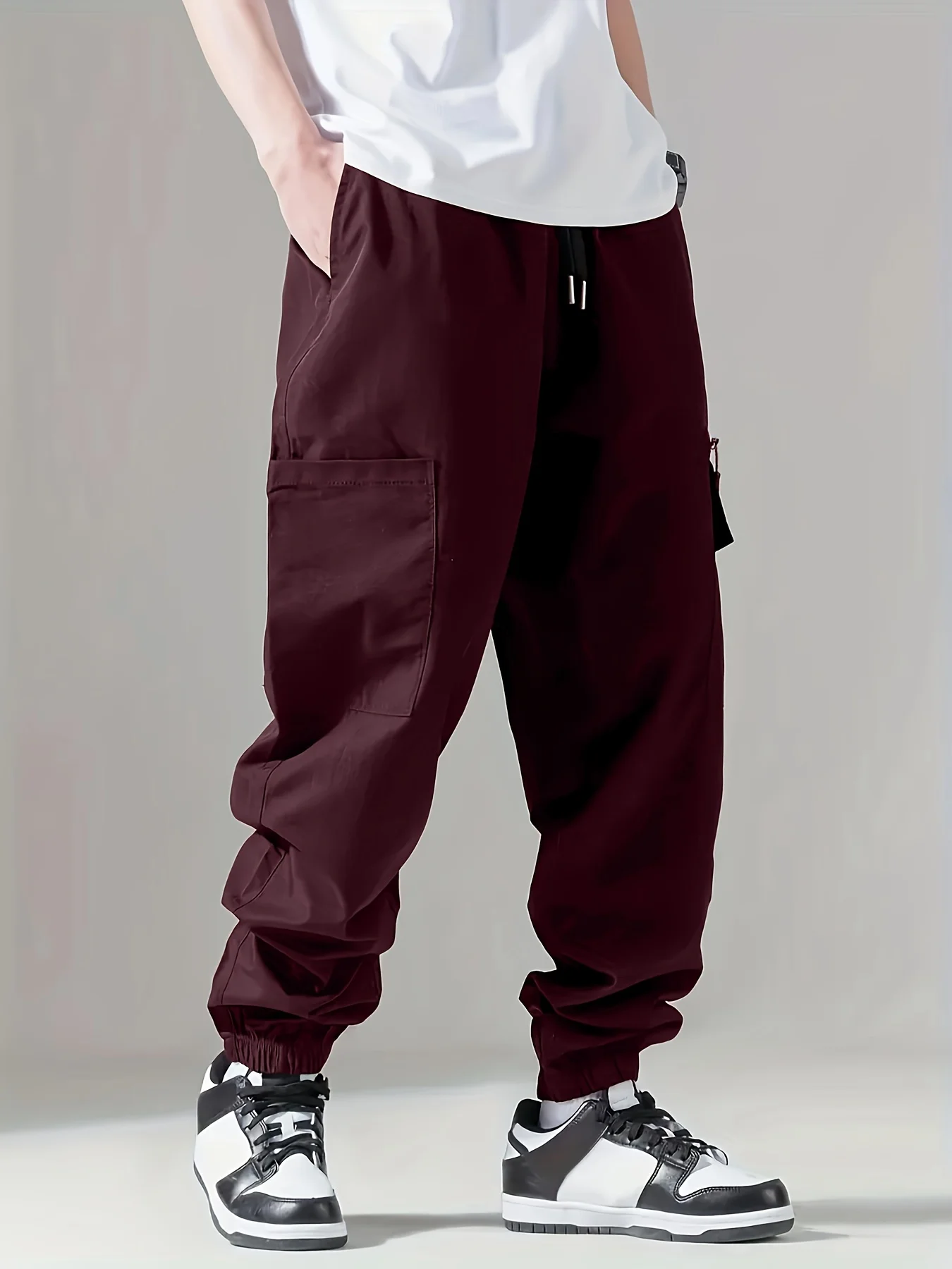 Men's Cargo Pants, Thin Trousers, Comfortable and Breathable, Outdoor Casual, Wearable, Running, Cycling, Multi-pocket 004