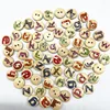 30pcs 15mm Round Button Monogrammed Christmas Stripe Plaid Button Love Scrapbooking for Wedding Decor Sewing Accessories 5