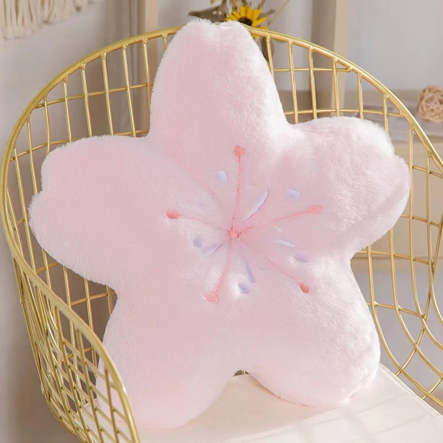 Ins Pink Cherry Petals Pillow Girl Bedroom Living Room Decor Bay Window Floor Seat Cushion Plush Tatami Cherry Blossom Cushion 2