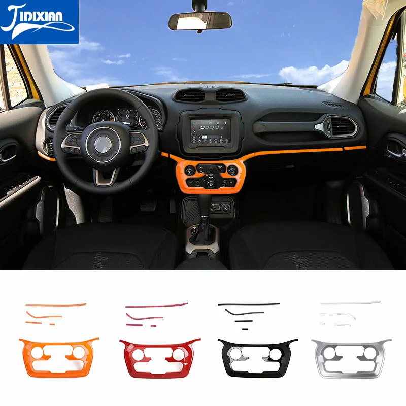  JIDIXIAN, salpicadero Interior de coche, Panel de Control de aire acondicionado, cubierta decorativa para Jeep Renegade Up, accesorios para coche