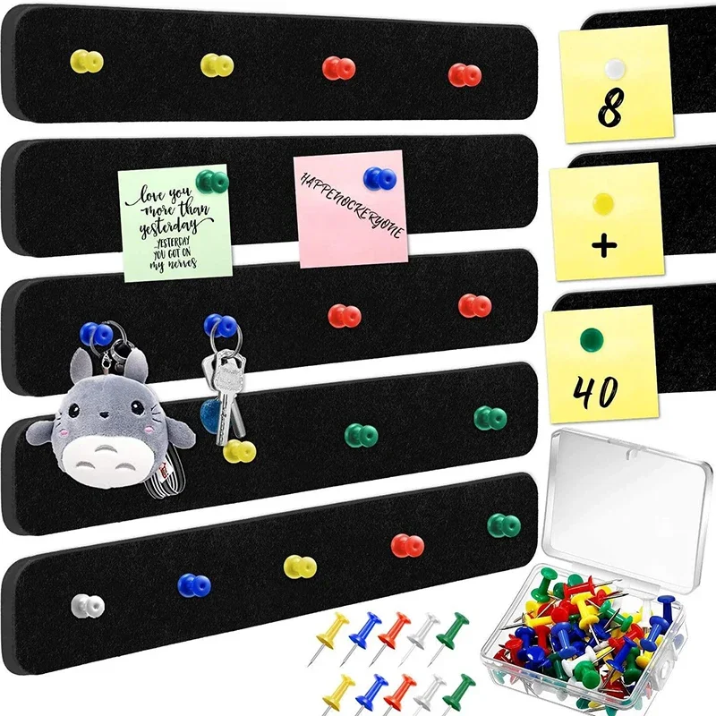 Felt Message Strip,Note Pad,Message Board,memo Pad,notice Strip,Specification: Five Pieces Per Group+one Box of I-shaped Nails
