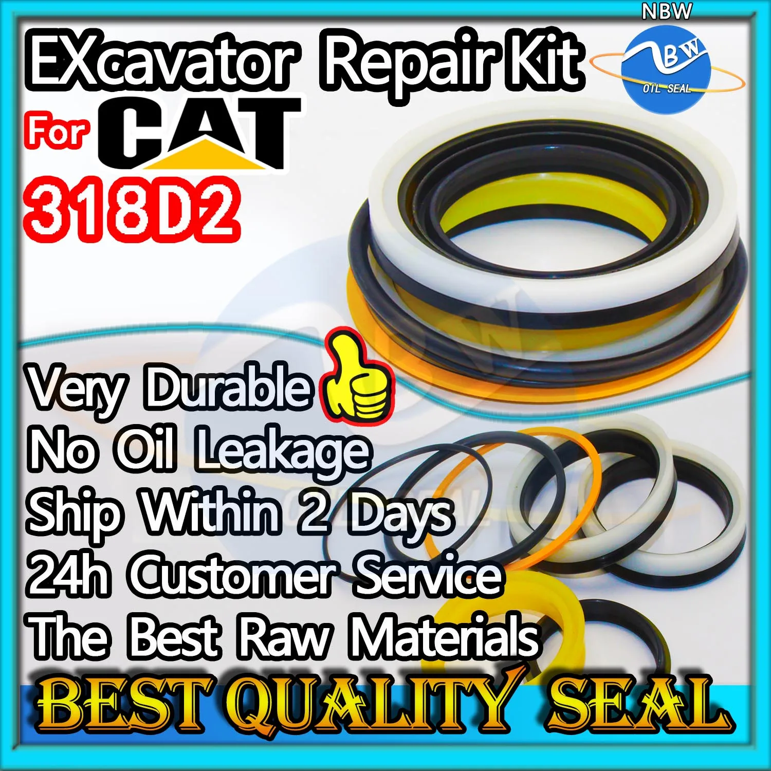 

For Caterpillar 318D2 Repair Kit Excavator Oil Seal Bushing FKM Control High Quality Pilot Valve Blade TRAVEL Joystick Engine