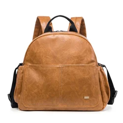 Soboba Stylish Waterproof Diaper Bag with Backpack Straps - Large Capacity (Brown)