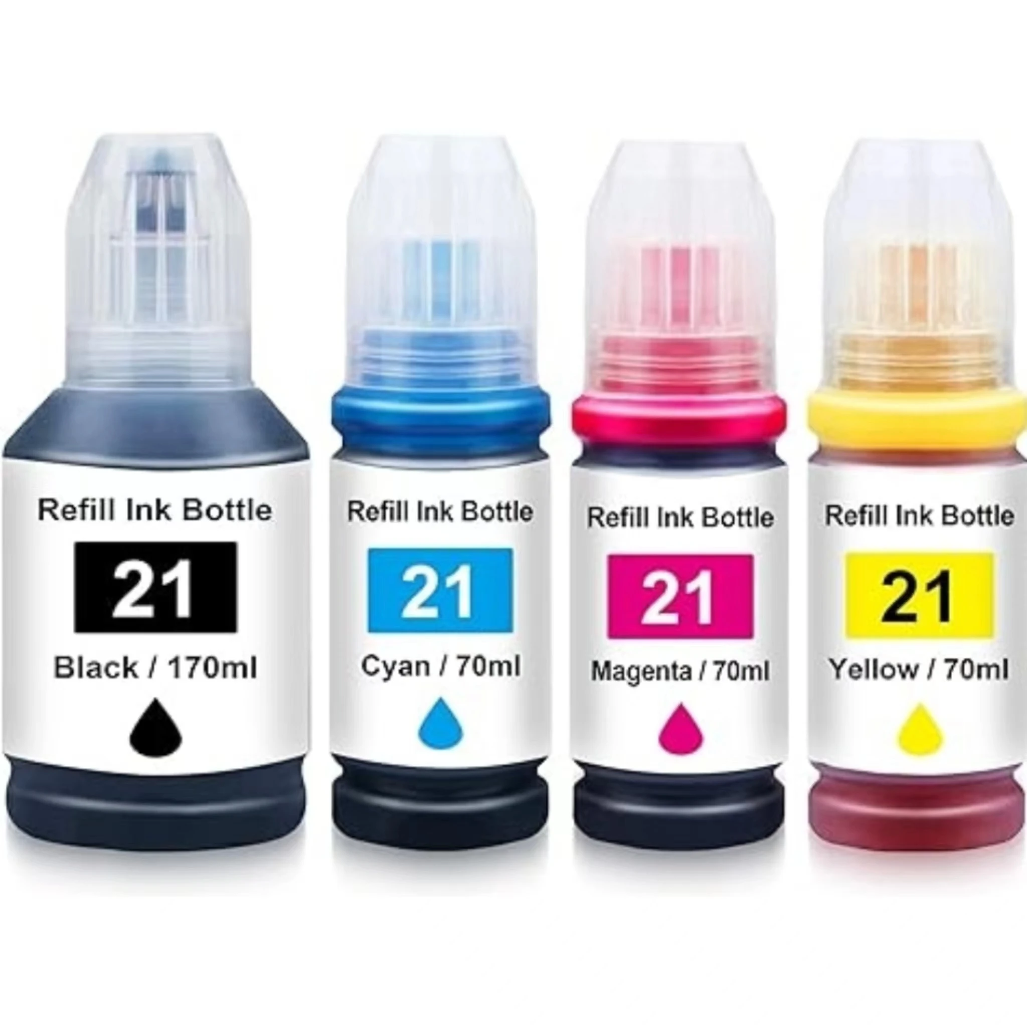 Compatible with Canon Pixma G3260 G2260 G1220 Printer, 4 Pack GI-21 Ink Refill Bottle, Replacement for Canon GI-21 Ink Bottle