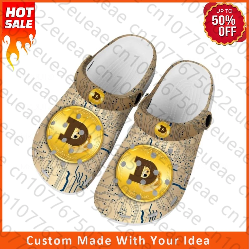 

Криптовалюта Dogecoin, собака, монета, Майнер, домашние сабо на заказ, мужская и женская обувь для подростков, садовые Туфли-сабо, тапочки с отверстиями для пляжа