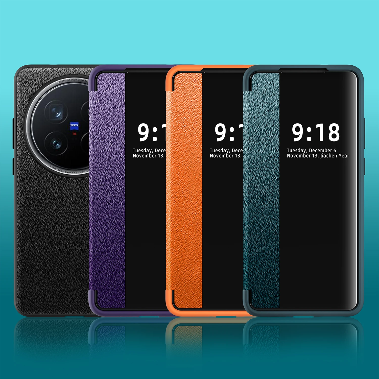 For Vivo X200 Pro Mini 5G Luxury Skin Window View Leather Case PU Classic Flip Full Cover For Vivo X200Pro Mini Phone Book Bags