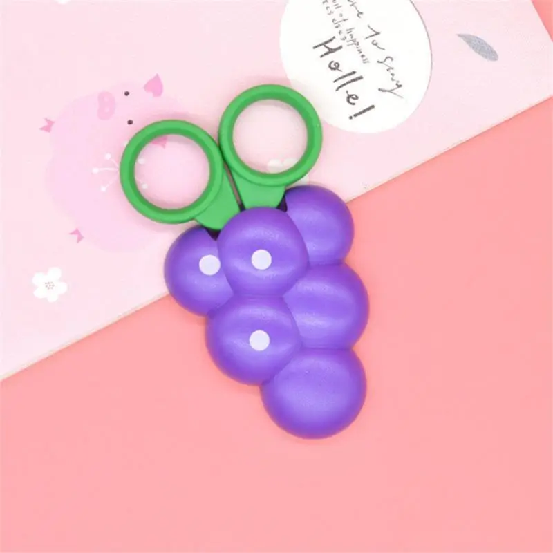 미니 어린이 과일 가위, 자석 스티커, 냉장고 자석 당근 딸기 포도 바나나 귀여운 소형 안전 가위