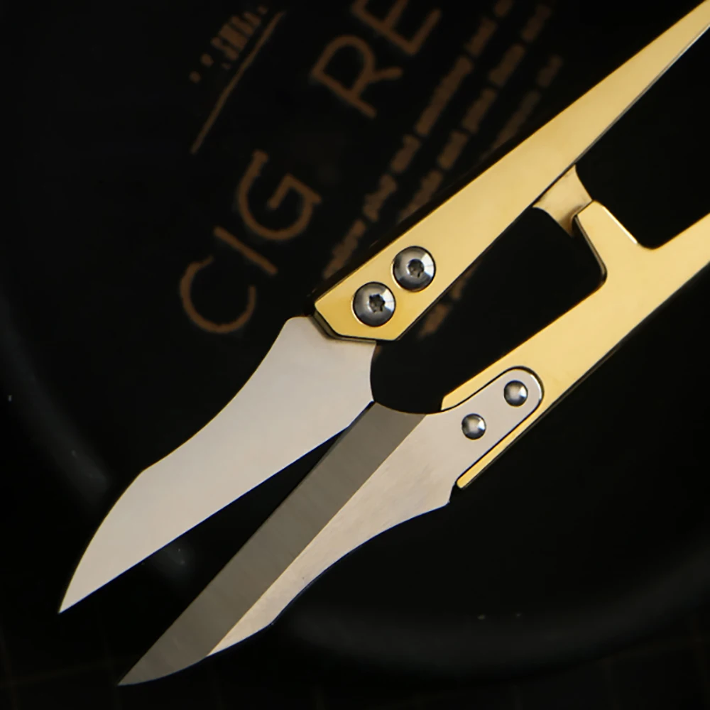 Professional Yarn Shears HRC59 Detachable Blade 12C27 Stainless Steel Embroidery Scissors Brass Handle Leather Craft Tool