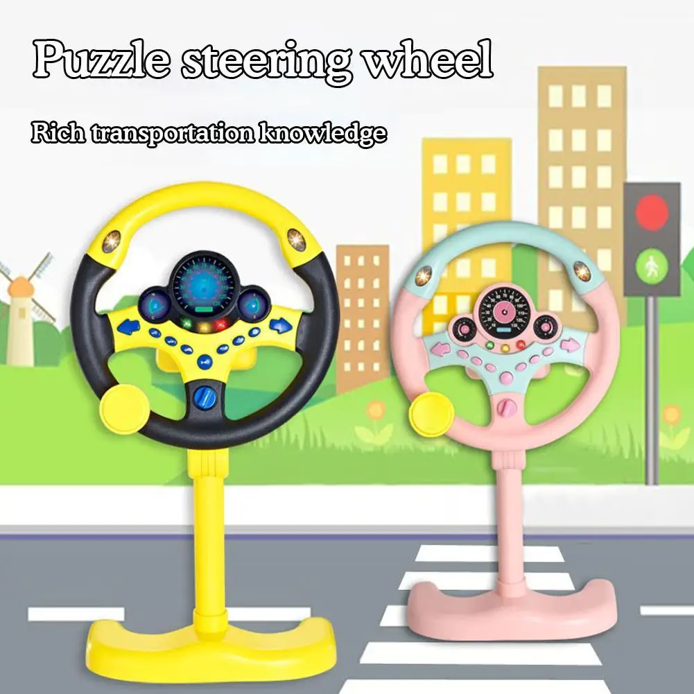 1pcs Kids Electric Simulation Steering Wheel Toy Multifunctional Car Driving Toy with Music and Light Toy for Boys and Girl K9B2 2