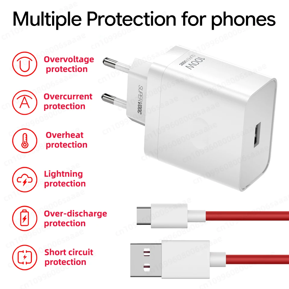High-Power OPPO USB Charger with Supervooc Fast Charge Cable