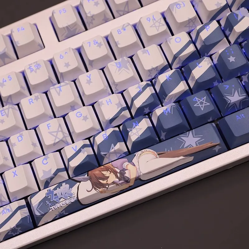 Desenhos Animados Anime Gaming Key Caps Pbt Backlit Keycaps Pretty Derby Admire Vega Ansi 61 87 104 108 Chaves Set - Imagem 6