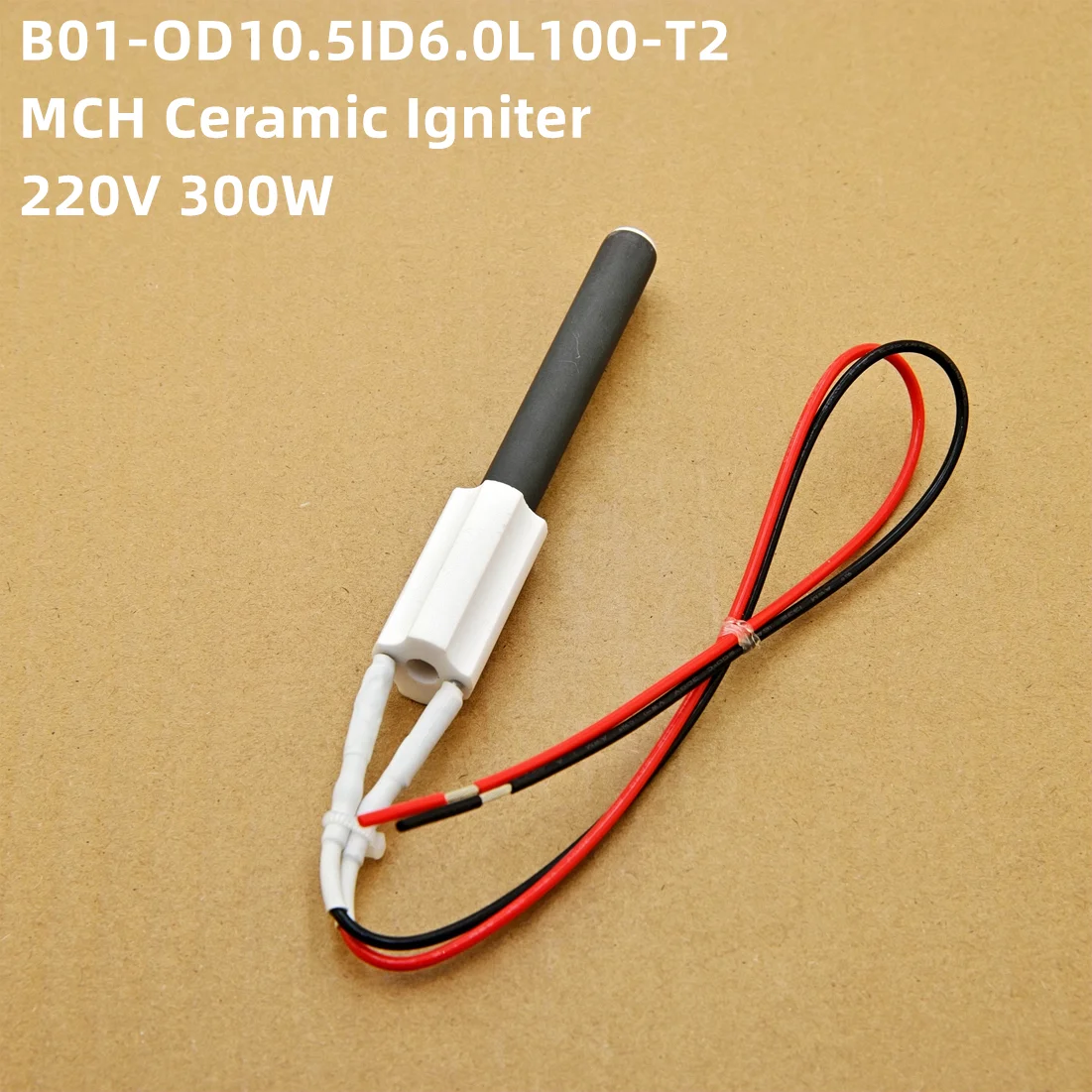 220V 300W pellet stove Ignitor black Ceramic Igniter Ceramic Heating Tubespark plug for pellet stove10.5*6*100mm