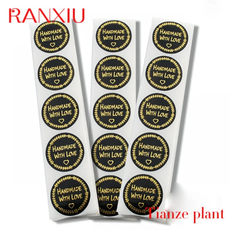 Custom Hand Made Stickers Seal Labels Cute Sticker for Cake Packaging Labels Sticker Stationery Round Natural 500pcs Cosmetic CM ganazono hand made lollipop sealing sticker 100pcs self adhesive seal paper labels
