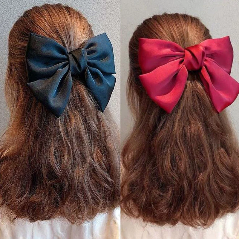 VKME Fashion Big Bow Hairpin Cute Red Barrette Pink Hair Clip Women Girls BB Hairgrip Korean Oversize Floral Hair Accessories hair accessory hair clip pearl hairpins