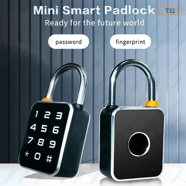 Tuya Smart Password Fingerprint Padlock IP65 Waterproof Electric Biometric Lock Ecurity Keyless Mini Smart Lock Anti-theft Lock 2