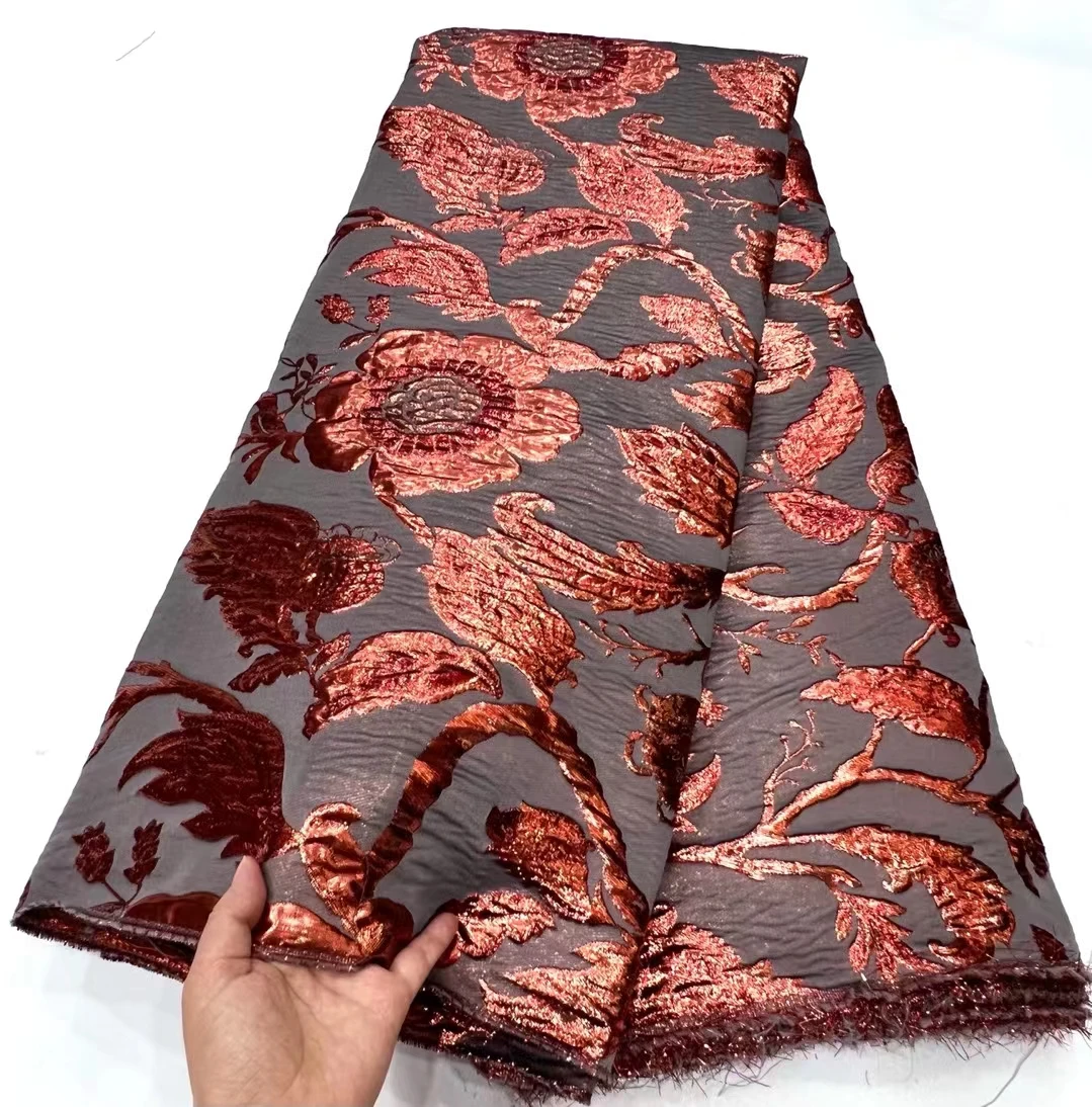 

Nigerian Brocade Jacquard Organza Lace Fabric 2023 High Quality African French Jacquard Lace Fabric For Wed Party Dress LHD23168