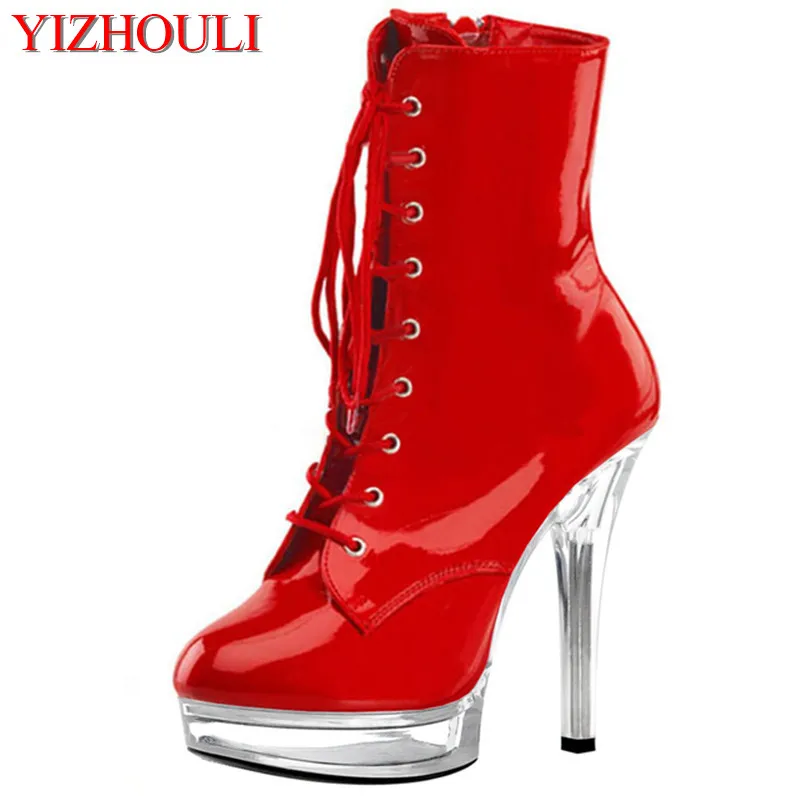 Stylish and sexy, knight style 5-inch high heel boots, model pole dancing performance dance shoes