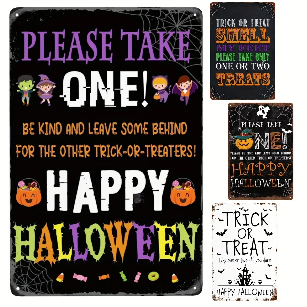 

Retro Metal Tin Sign Please Take One Be Kind and Leave Some Behind for The Other Trick or Treats Happy Halloween Metal Tin Sign