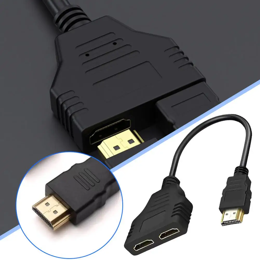 4K HDMI 스플리터 1입력 2출력 2.0 어댑터 케이블 남성용 듀얼 여성용 Y 스플리터 노트북 TV 모니터 Xbox UHD 1080P용