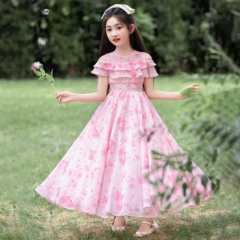 Long dress for girls, casual wear for little girls in summer