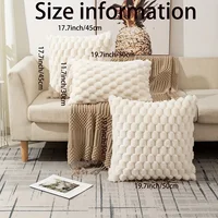 Beige White Pineapple Turtle Pattern 3D Soft Plush Throw Pillowcase Cozy Plush Decor Pillow Cover Living Room Sofa Cushion Case 6