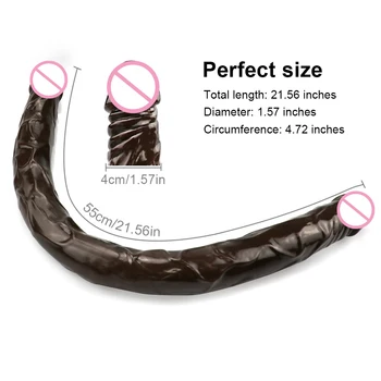 Realistic Dildo 55cm Super Long Double Head Dildo for Woman Lesbian Gay Flexible Soft Silicone Jelly Fake Cock Penis Adult Toys 6