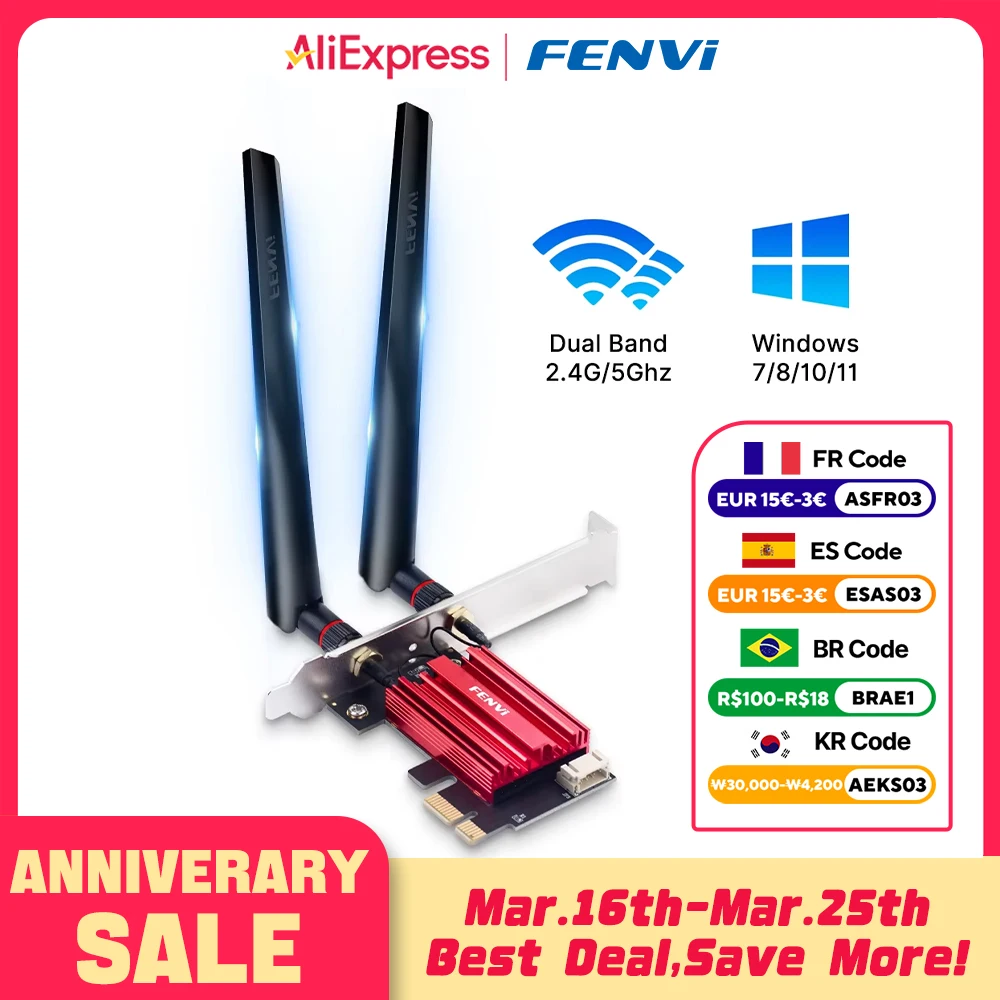 Wireless Network Adapter Dual Band 2.4G/5GHz PC Network Card
