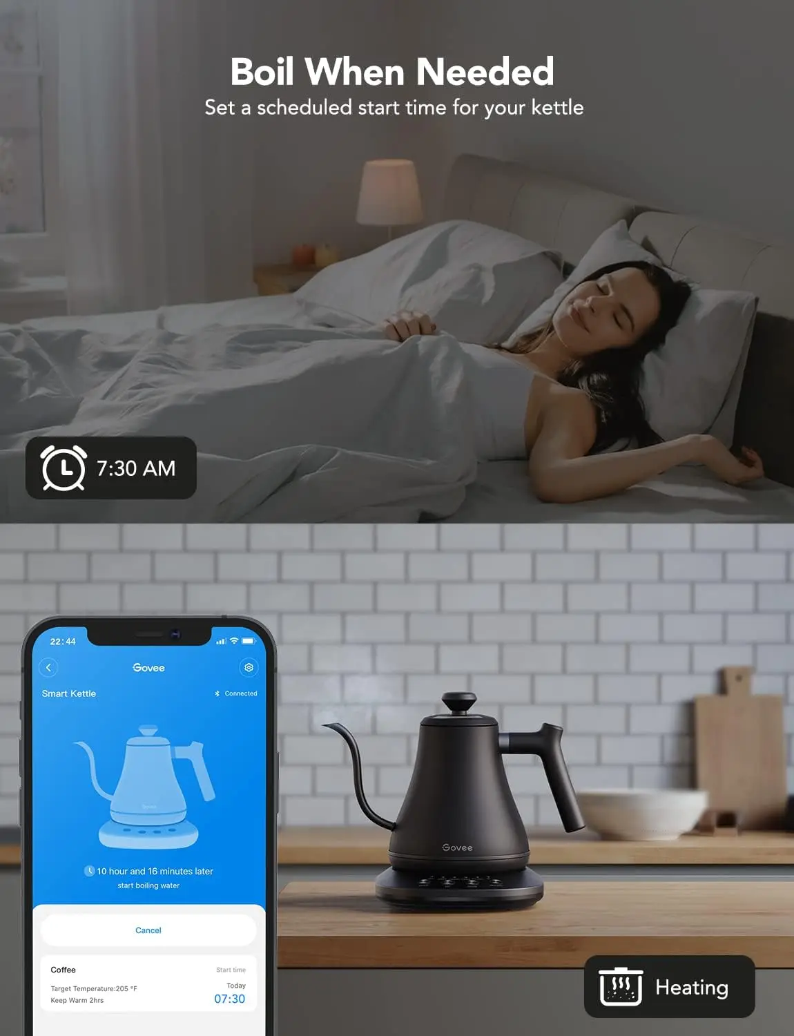 Smart Electric Kettle, WiFi Variable Temperature Gooseneck Pour Over Kettle and Tea Kettle, Alexa Control, 1200W Quick Hea 3