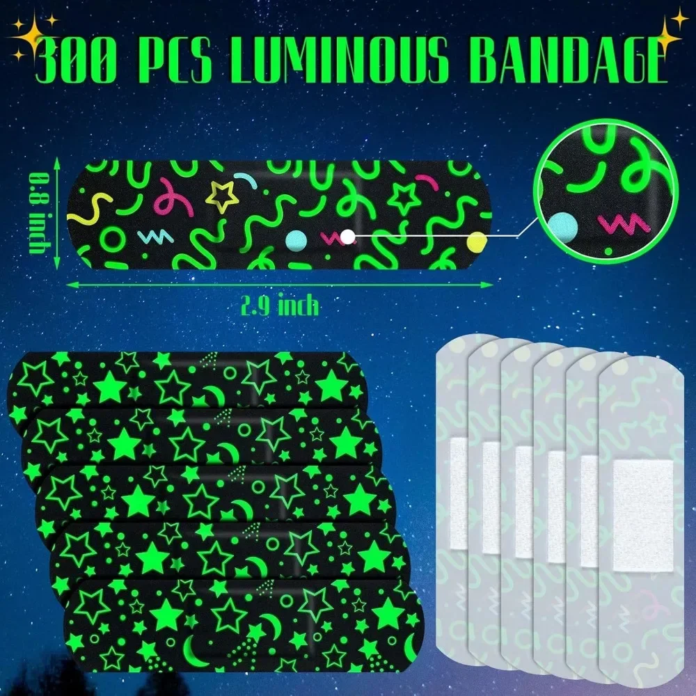 50pcs/set Luminous Band Aid Night Glow Light Plasters Fluorescence Woundplast Dressing Patch Noctilucent Adhesive Bandages 5
