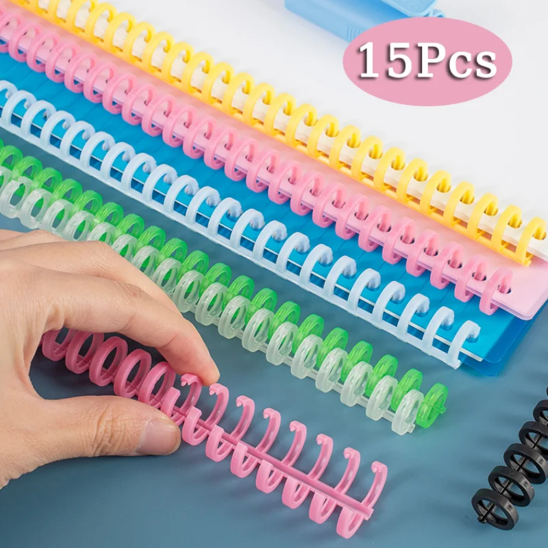 1 15pcs Spiral Binders 30 Holes Circles Ring Loose leaf Paper Book